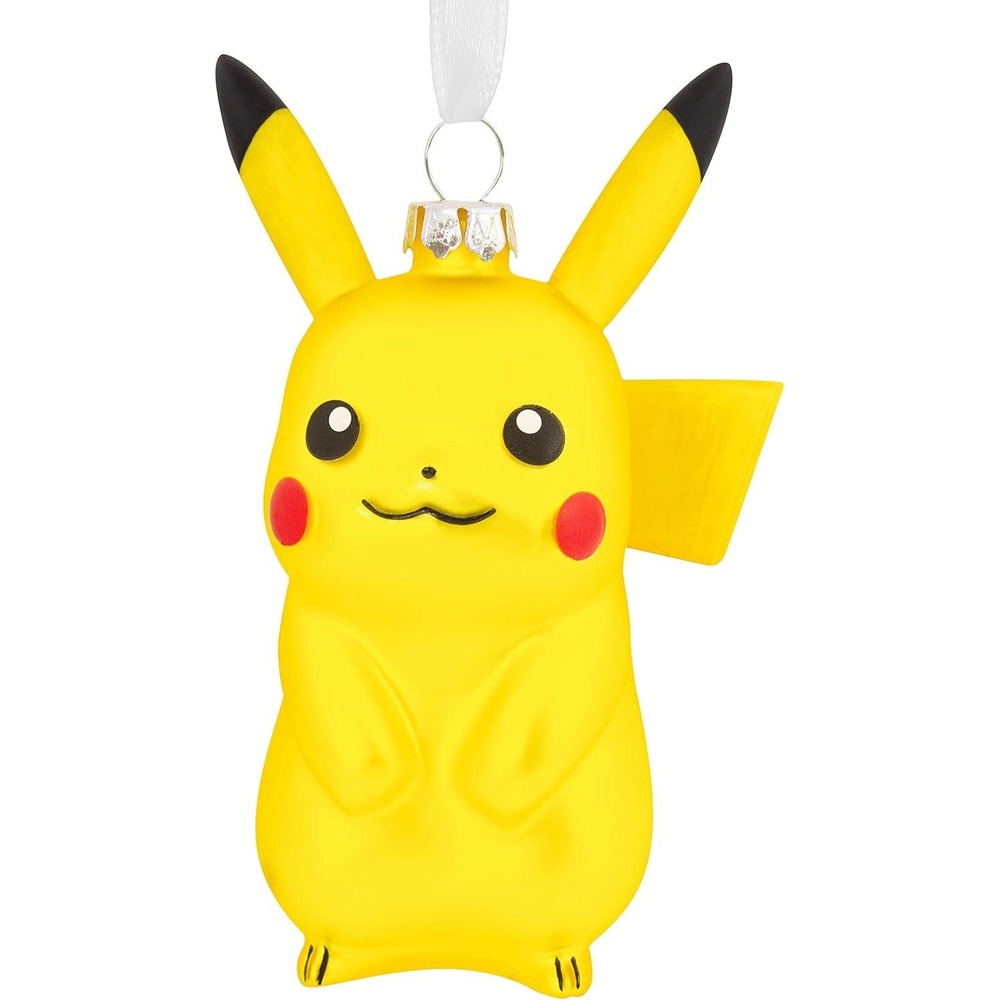 Pokemon Pikachu Glass Christmas Ornament Yellow 4 Inch Holiday Decoration